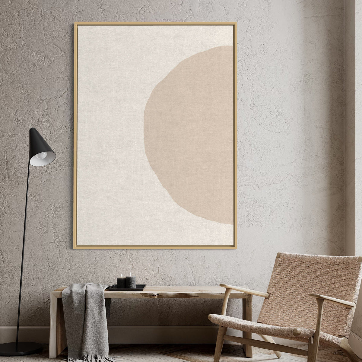 Blush & Beige Line Circles 1 - Hand Painting
