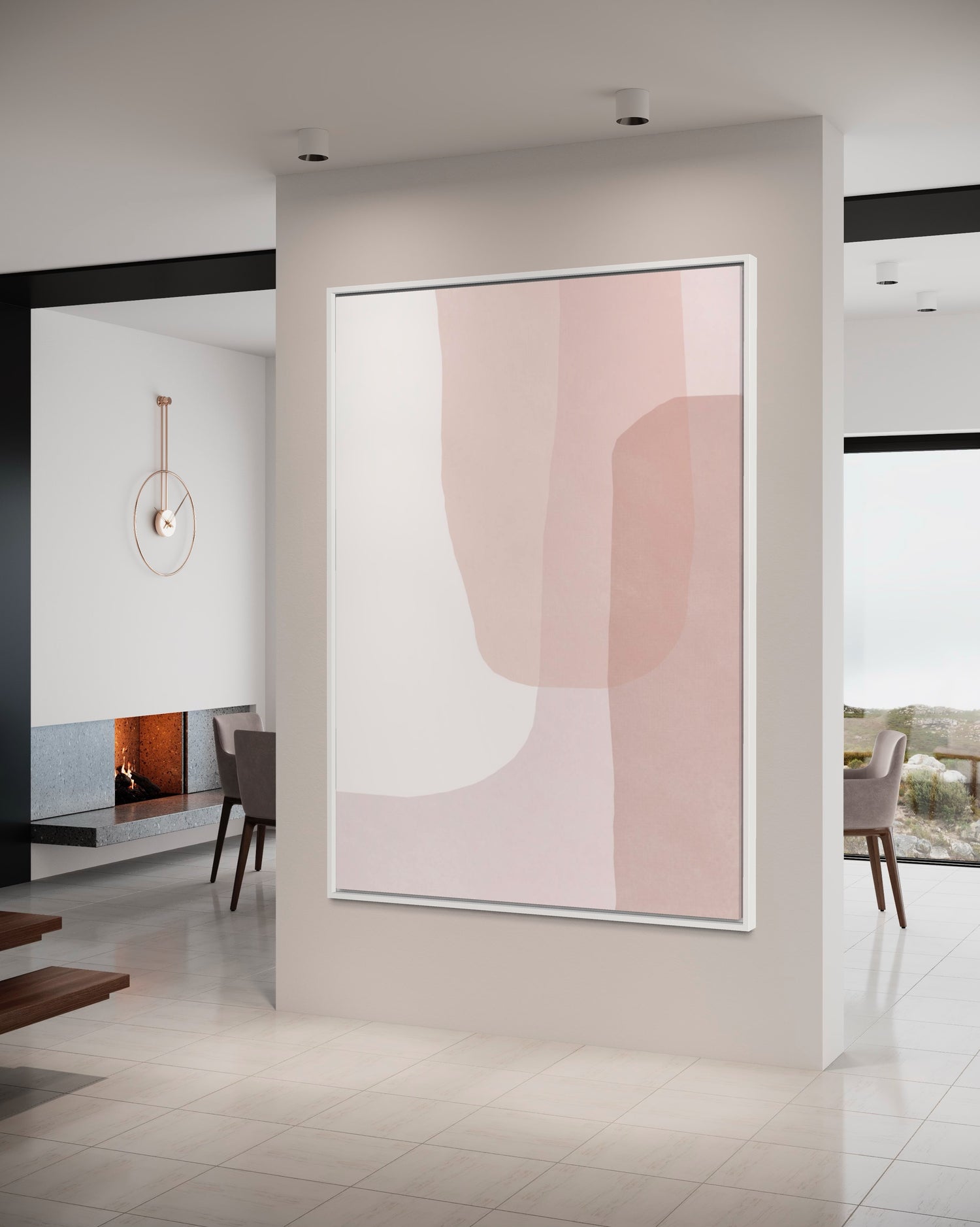 Blush Curves Pink Wall Art