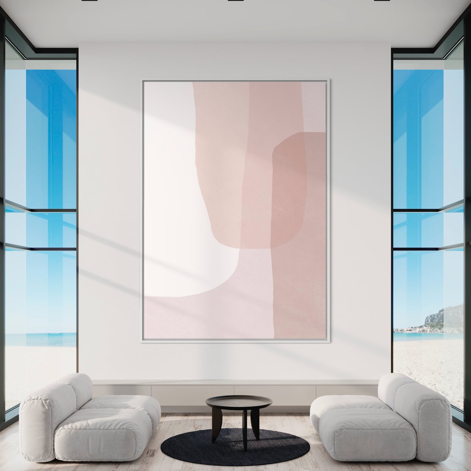 Blush Curves Pink Wall Art