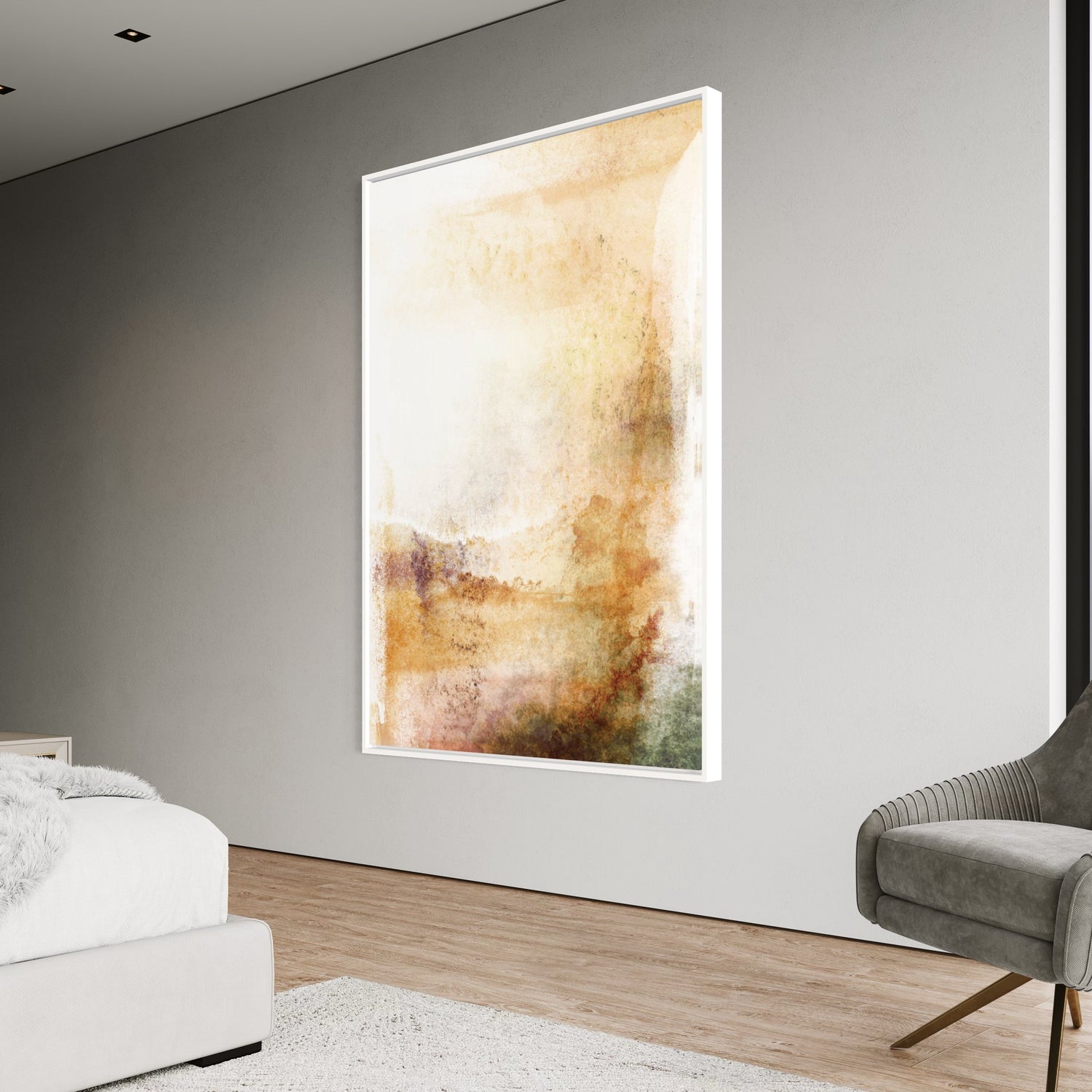 Campos de verano abstractos Arte mural vertical y pinturas