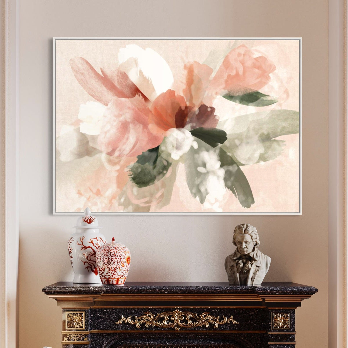 Pink Abstract Bouquet - Hand Painting