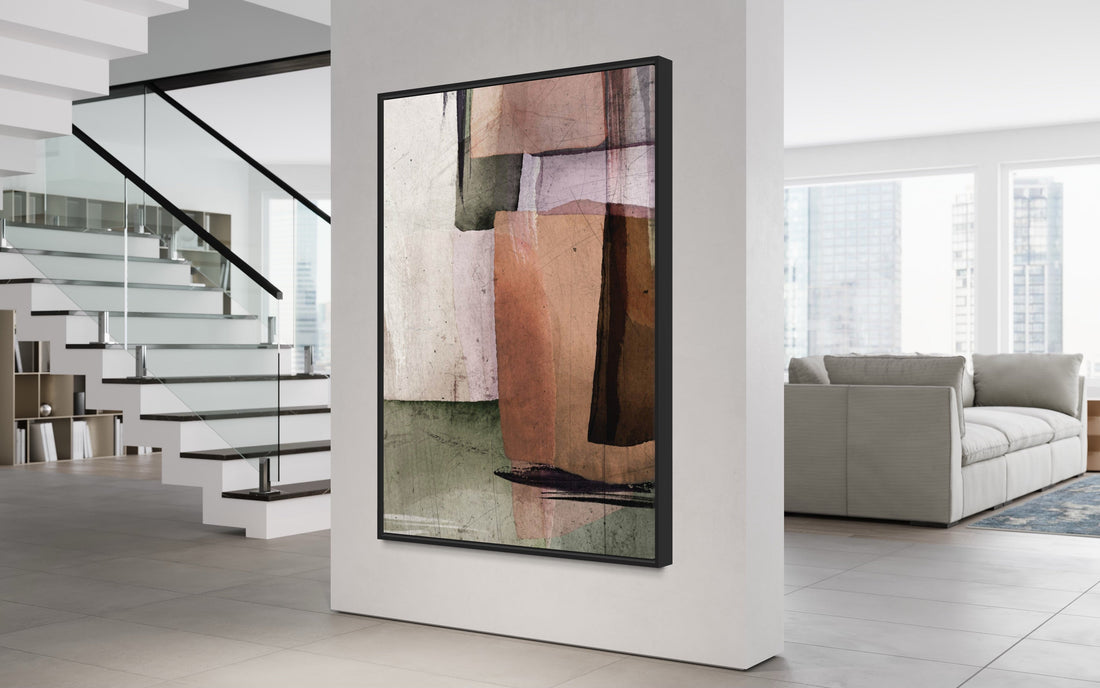 Square Abstract Warm 1 - Hand Painting