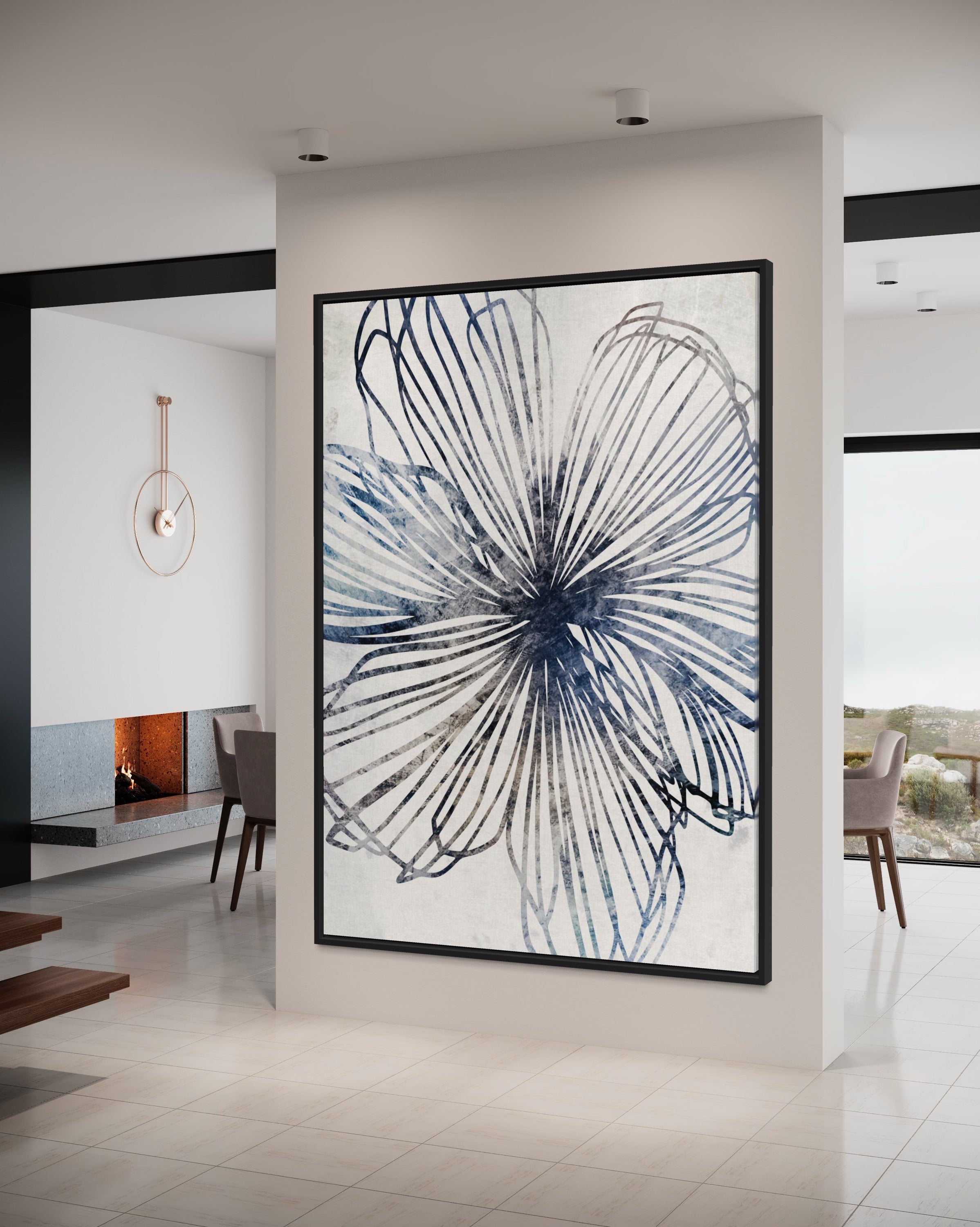 Blau gestreift Blumen