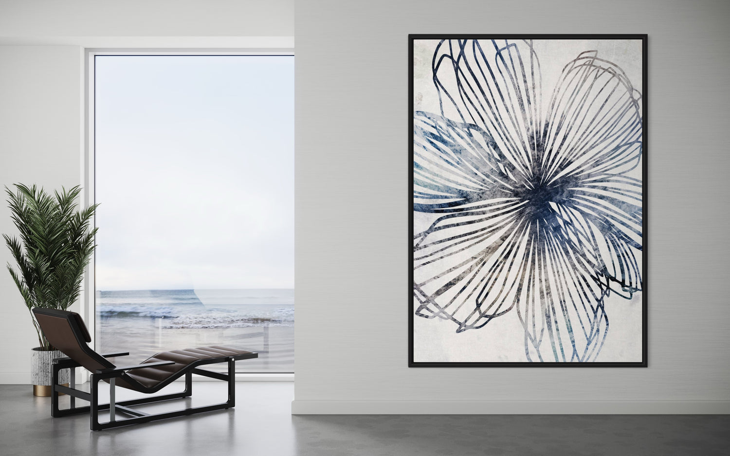 Floreale a strisce blu Dining Room Wall Art