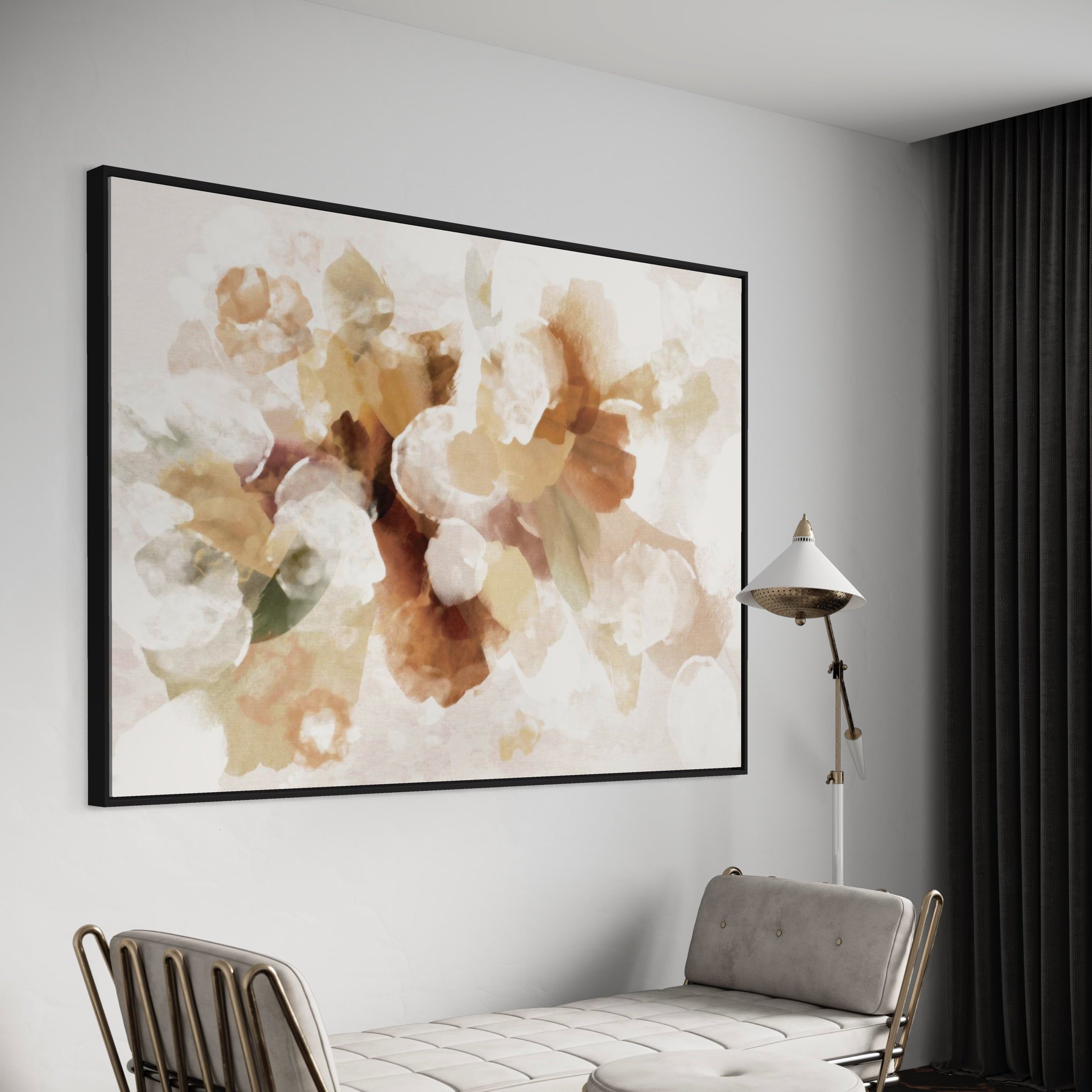 Blumenstrauß Abstrakt Beige