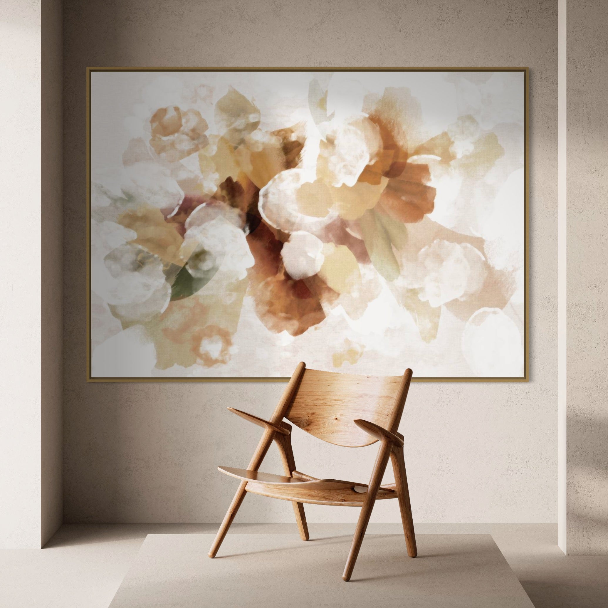 Blumenstrauß Abstrakt Beige