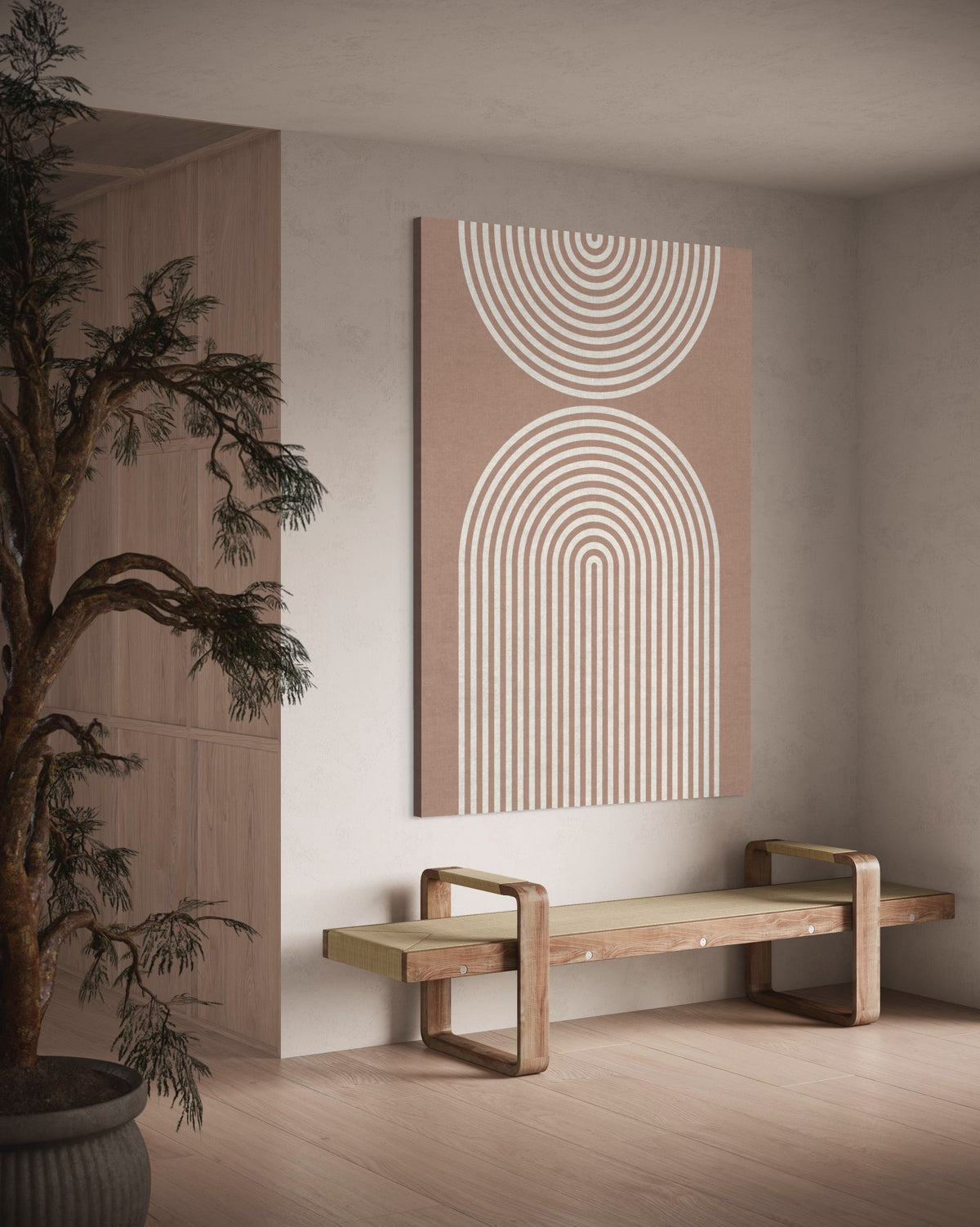 Striped Arches Abstract Beige - Hand Painting