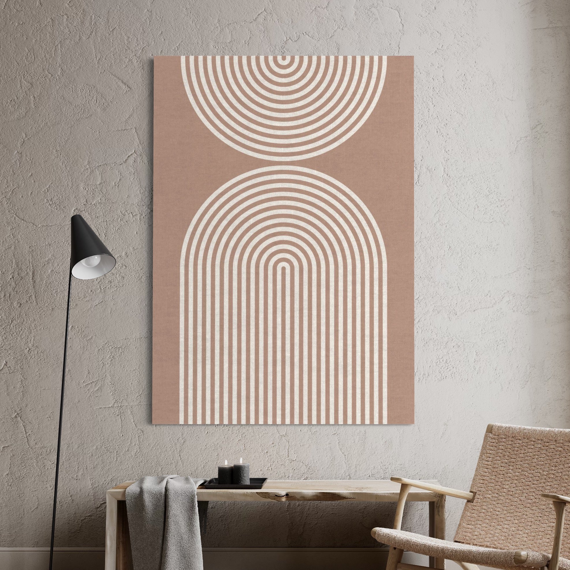Gestreifte Bögen Abstrakt Beige