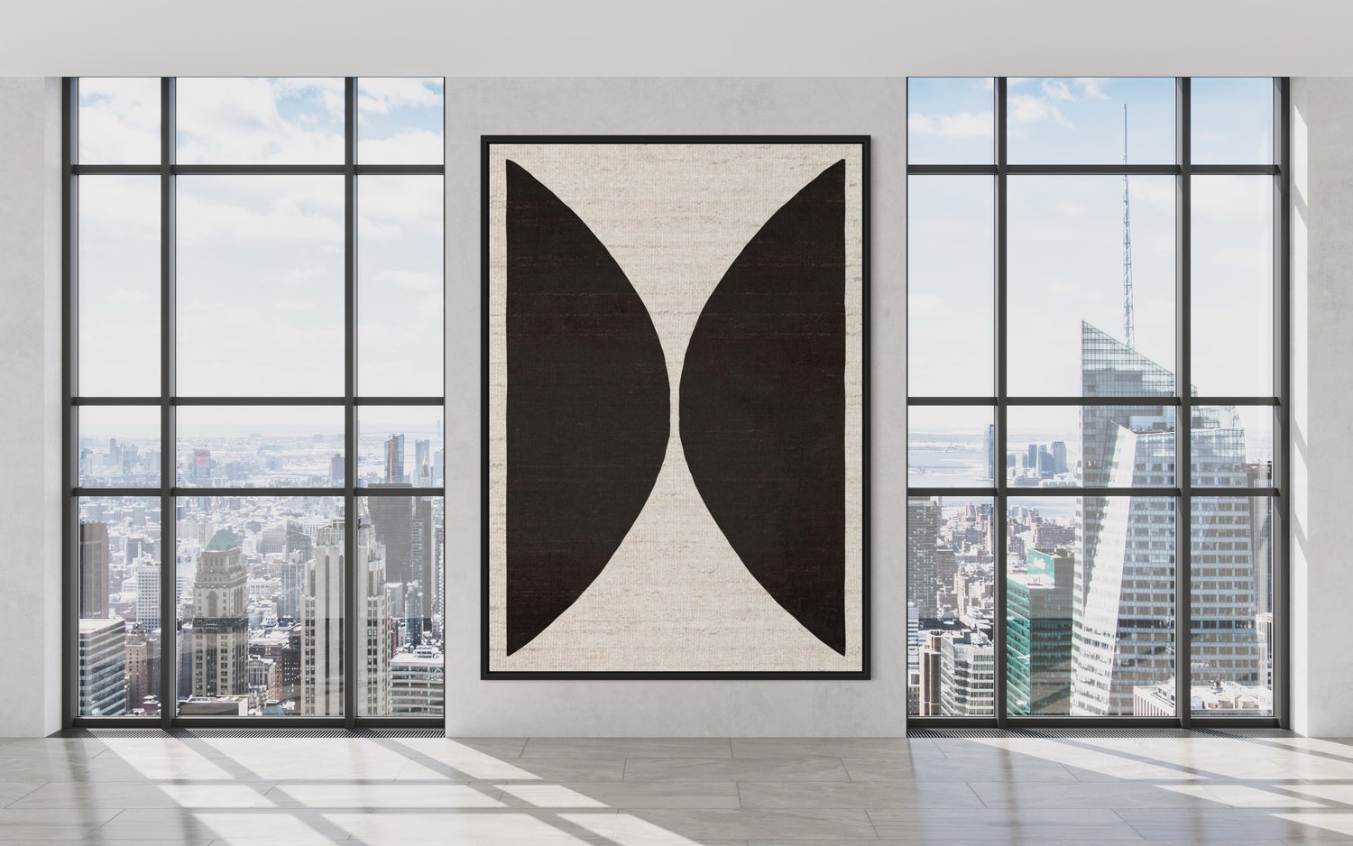 Mezza naturale cerchia nera Wabi Sabi Wall Art