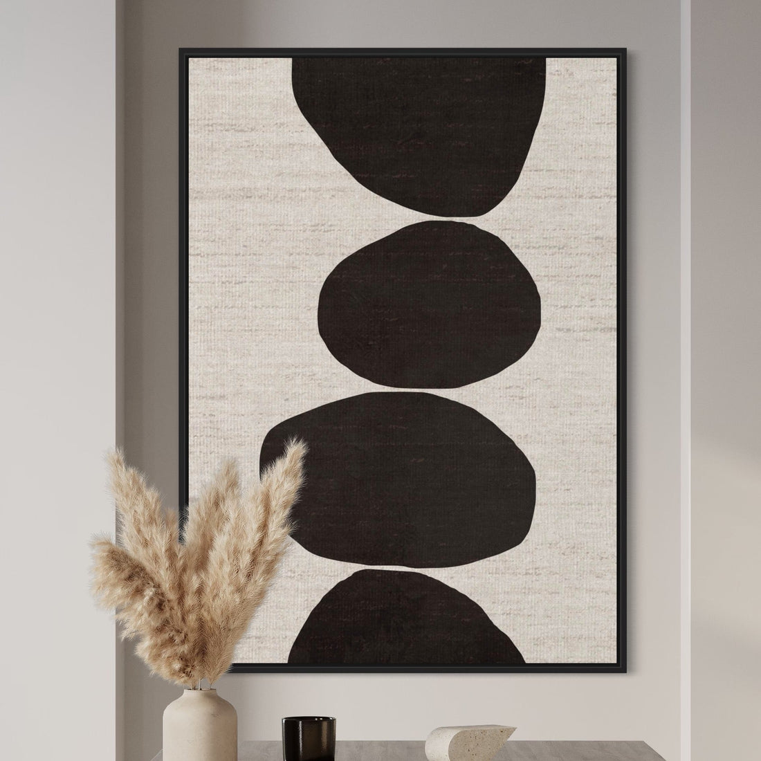 Natural Stacked Stones Black - Hand Painting