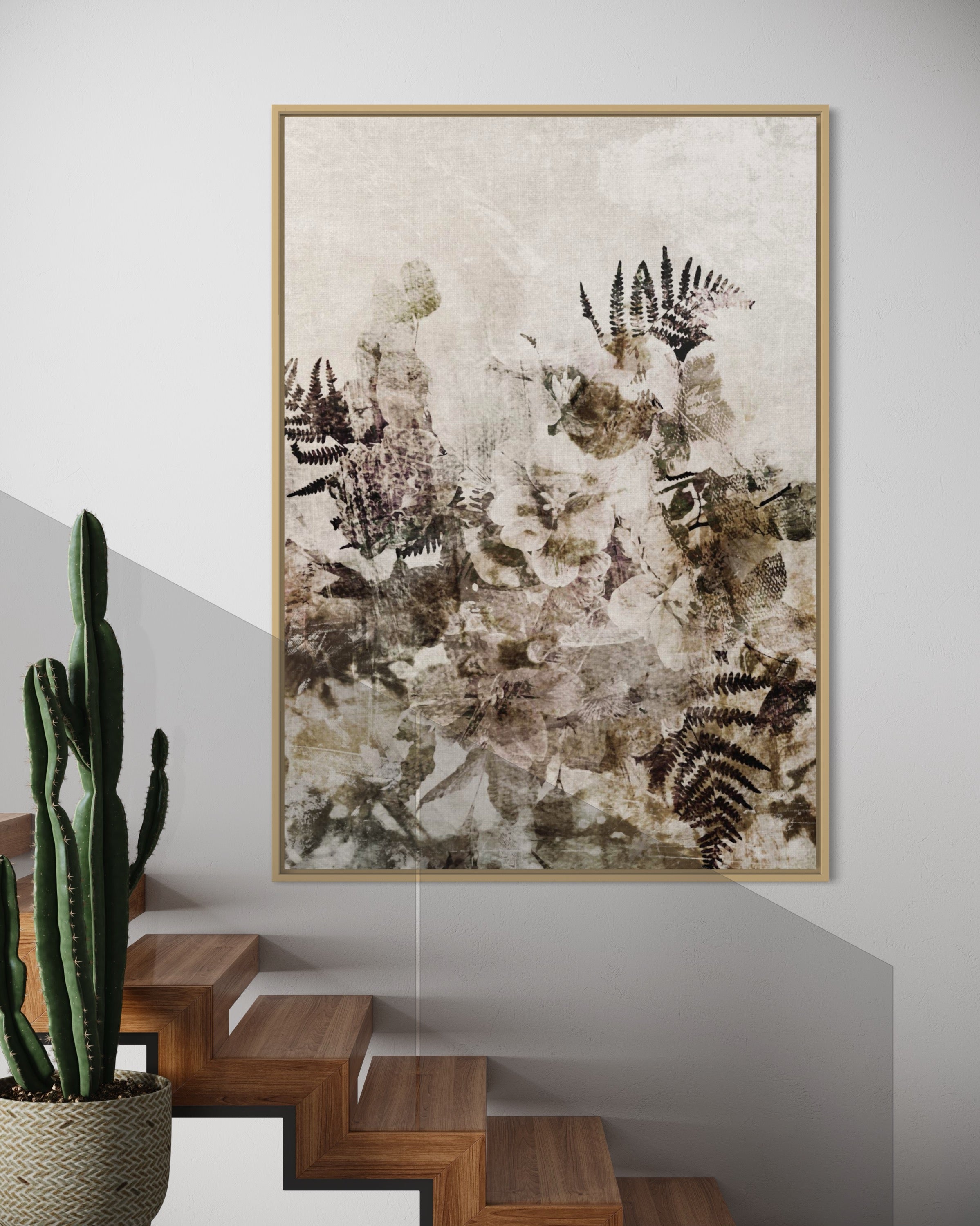Floral grunge beige