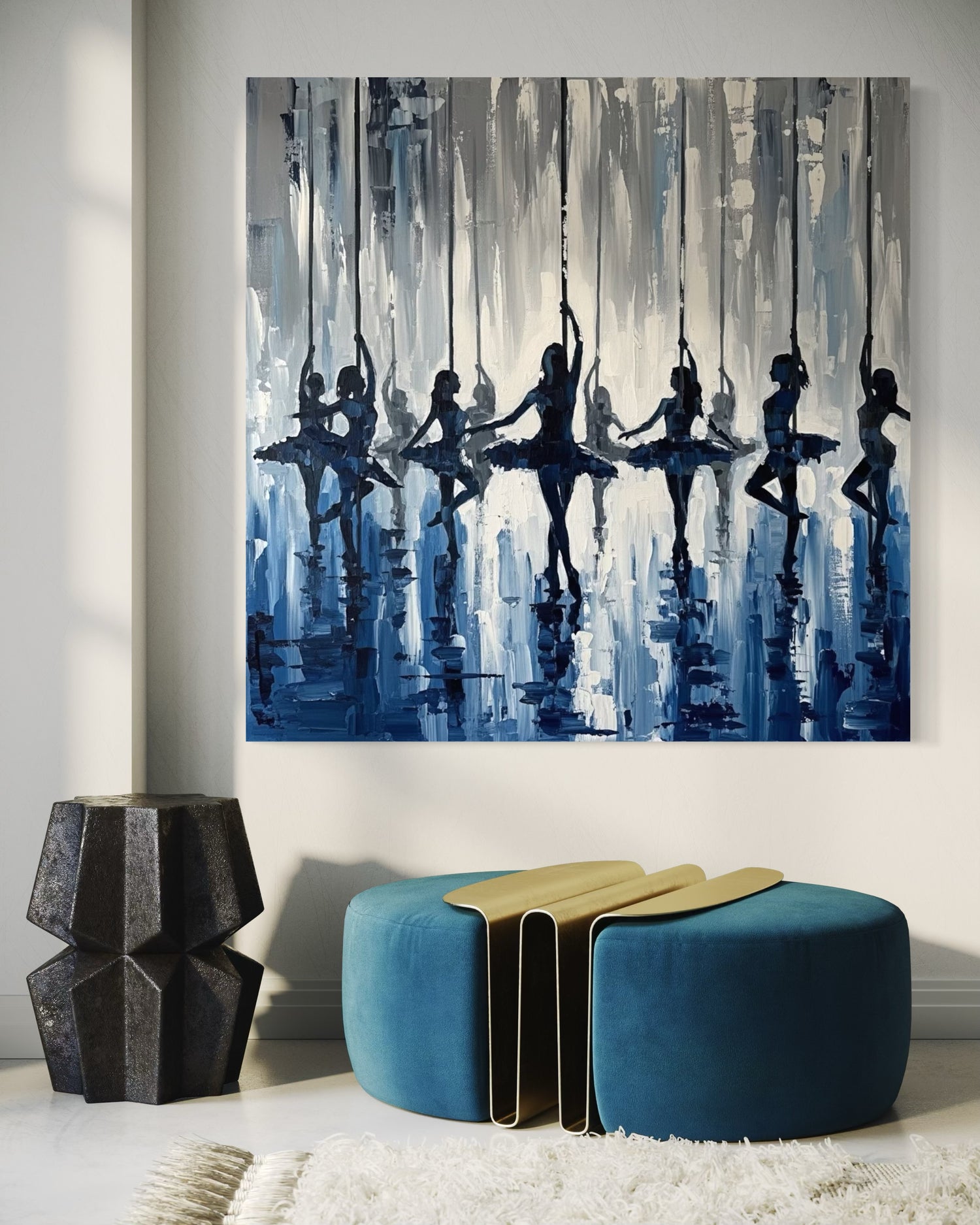 Indigo-Pirouetten Dining Room Wall Art