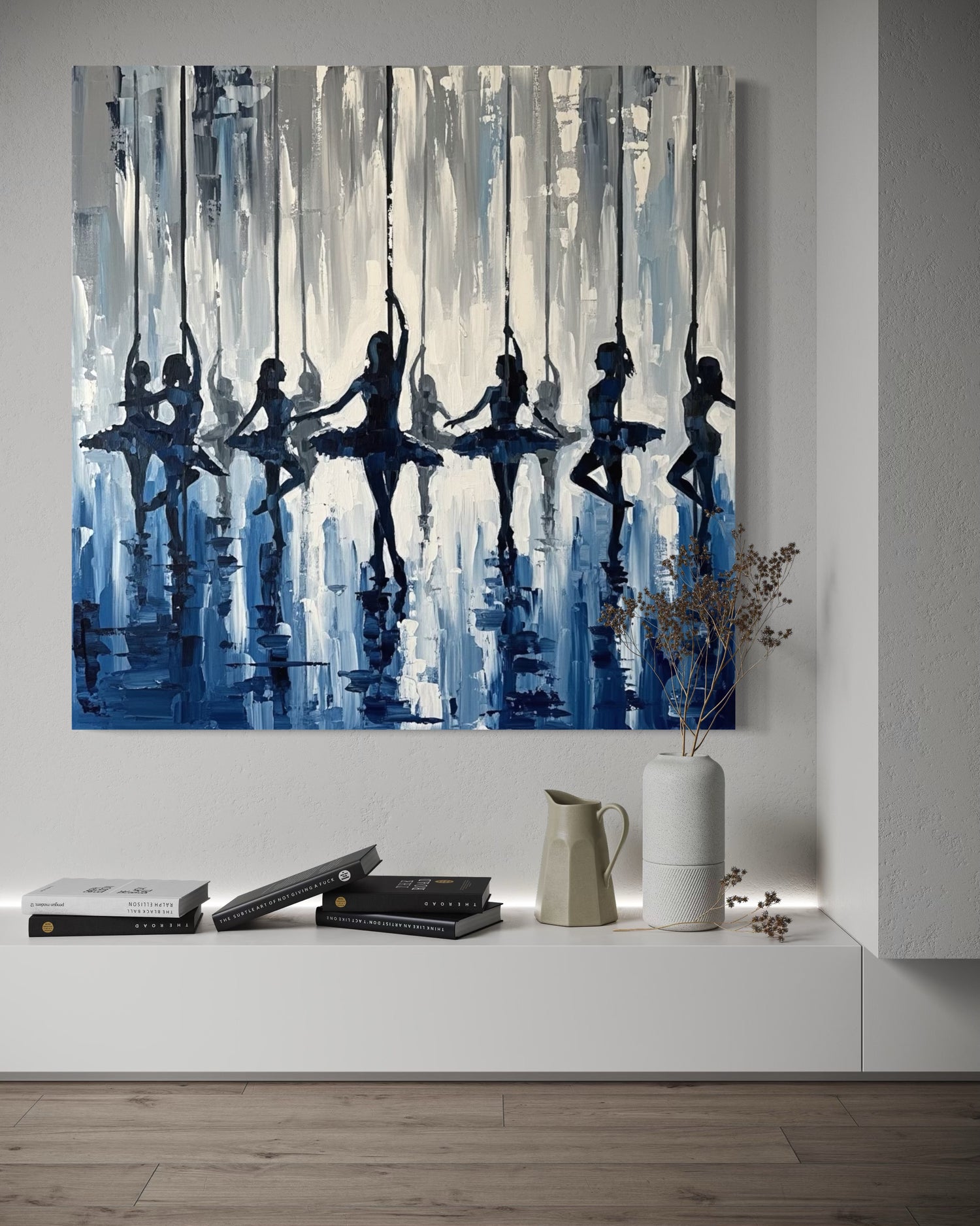 Indigo-Pirouetten Dining Room Wall Art