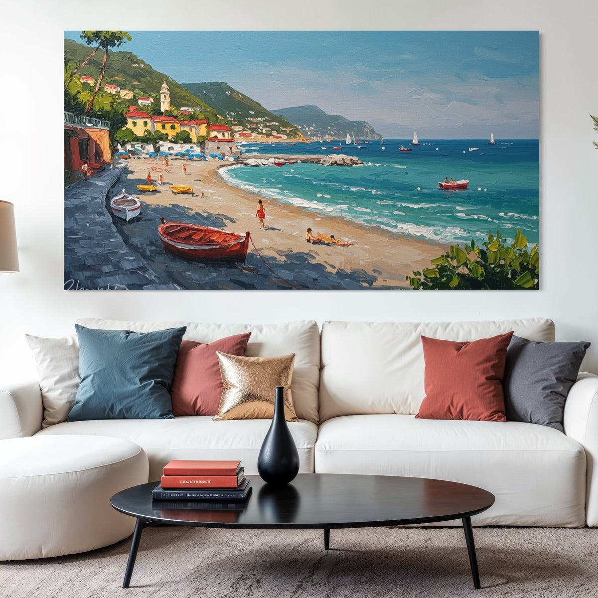 Italian Riviera Reverie - Hand Painting