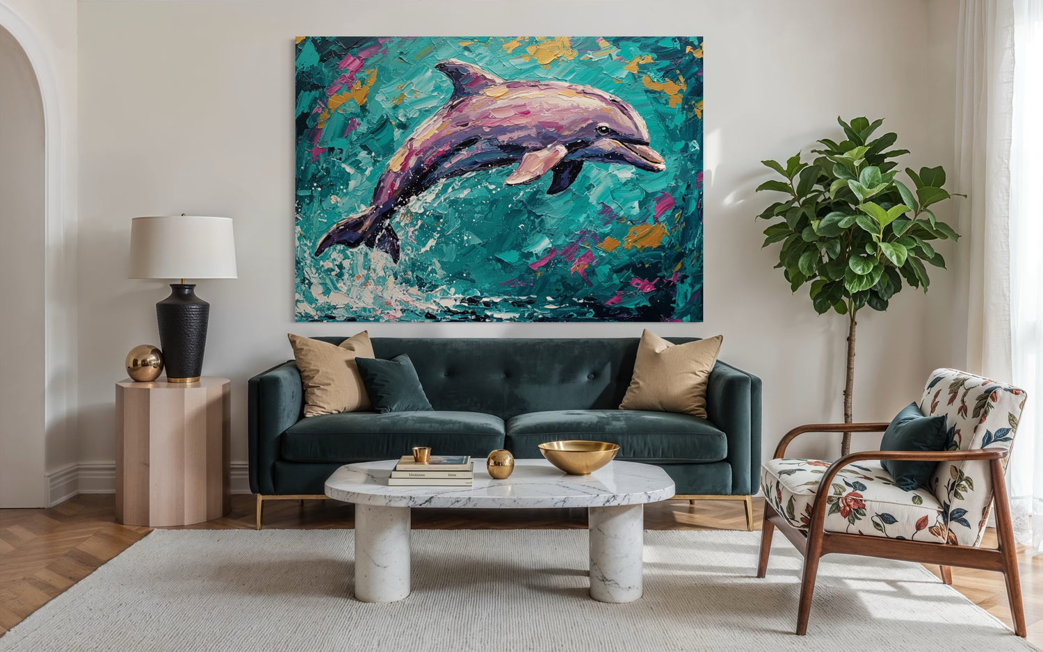 Freudensprung in Gold Dining Room Wall Art