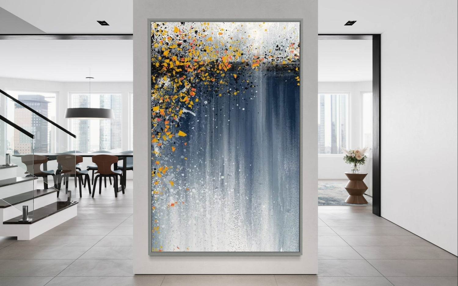 Luminous Fusion Vertical Wall Art & Paintings