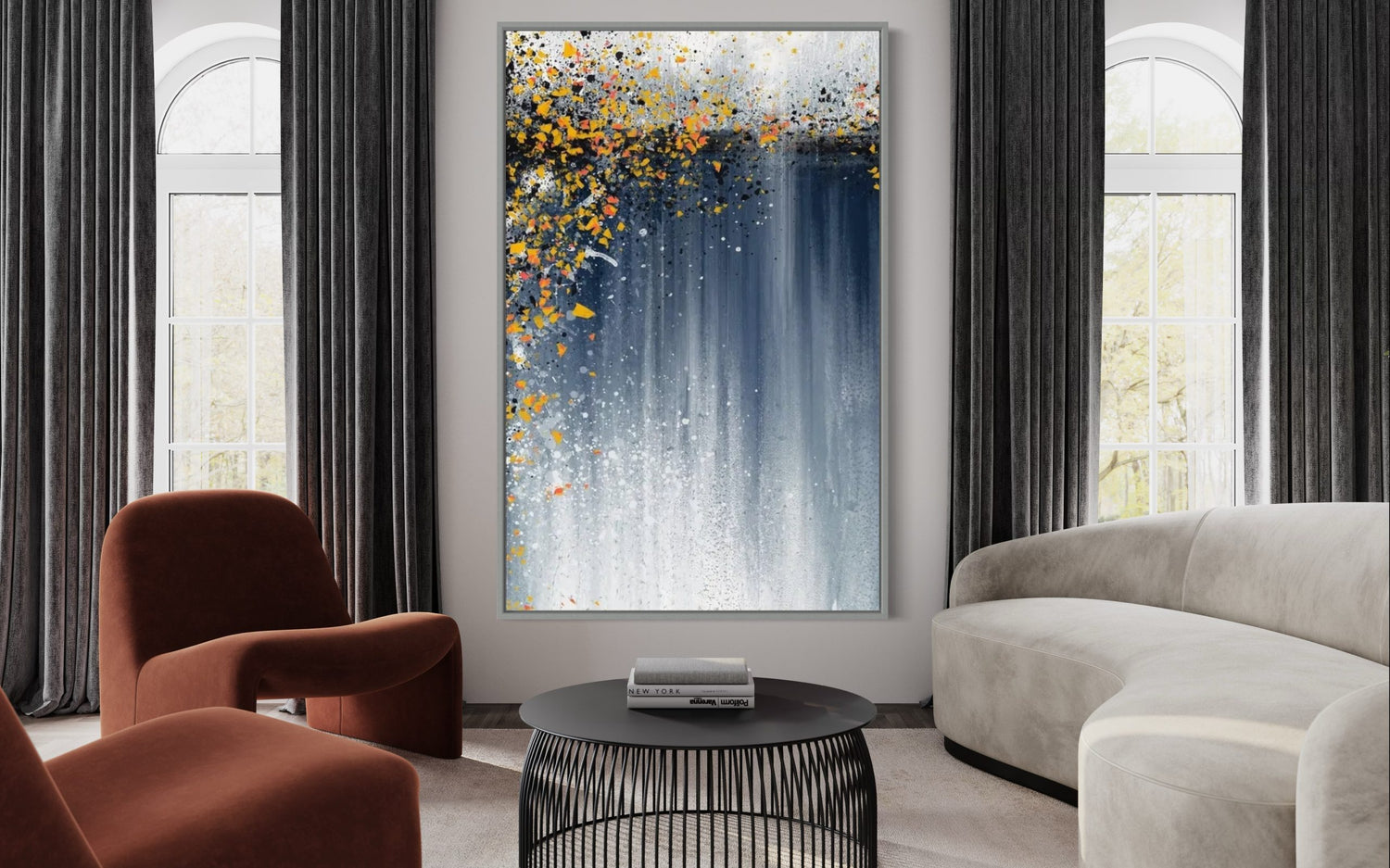Luminous Fusion Vertical Wall Art & Paintings