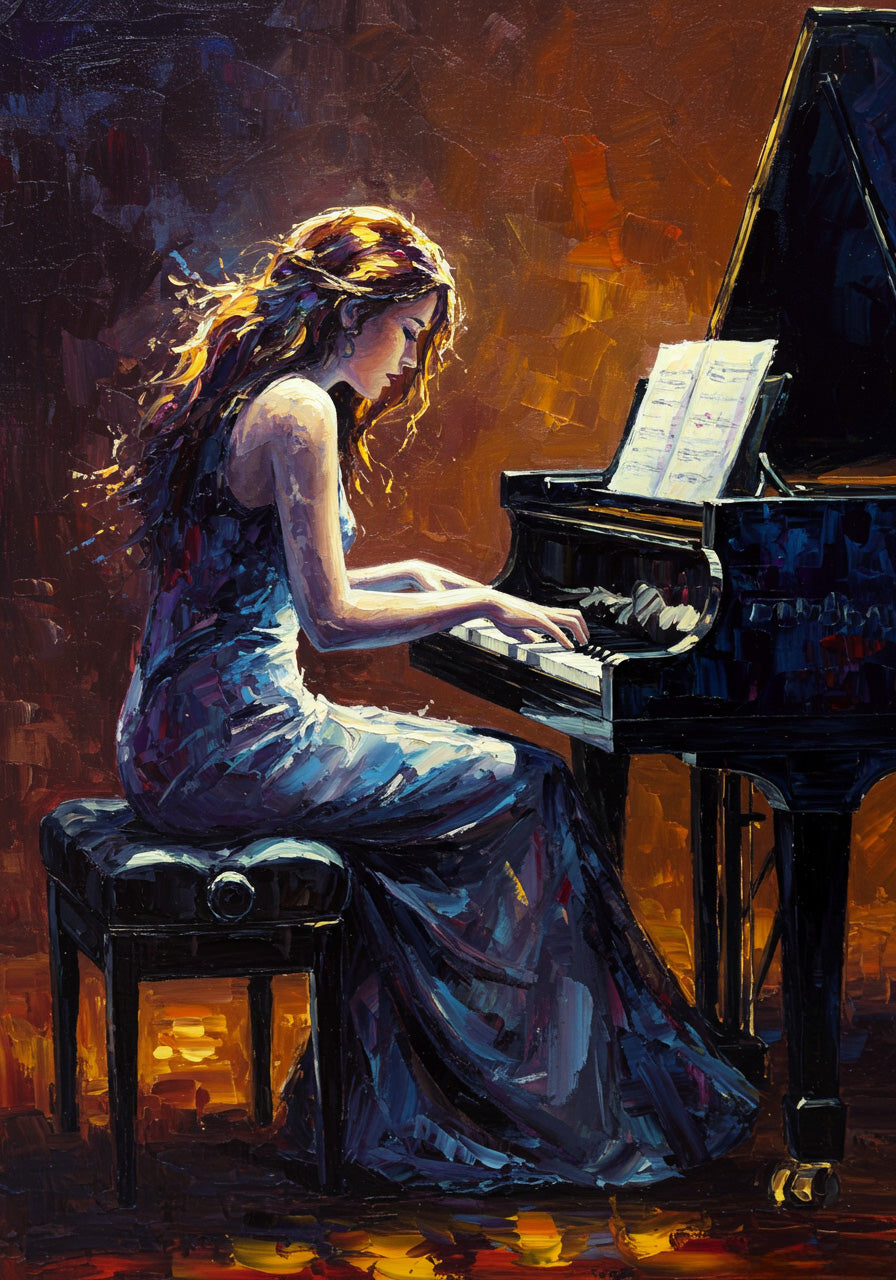 Melody in Moonlight - Hand Painting