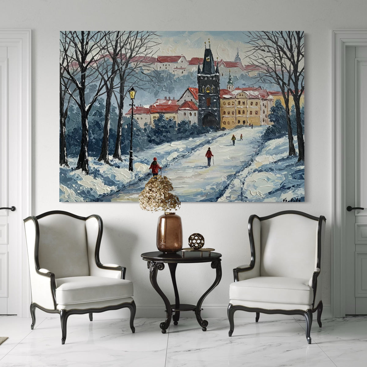 Prague Winter - Hand Painting