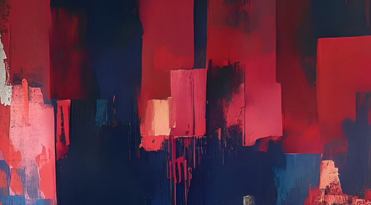 Red Tide Blue Abyss - Hand Painting