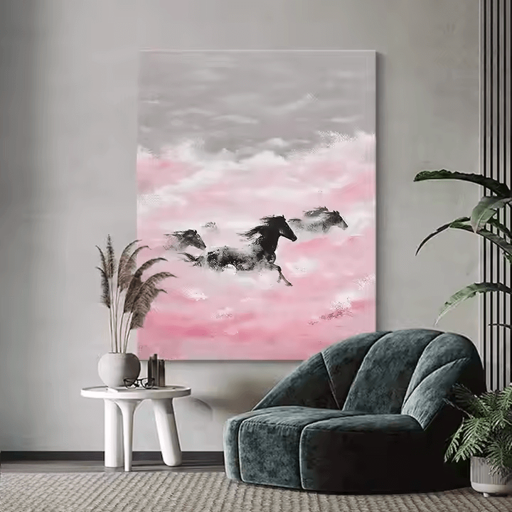 Beneath the Blushing Clouds They Run - Hand Painting
