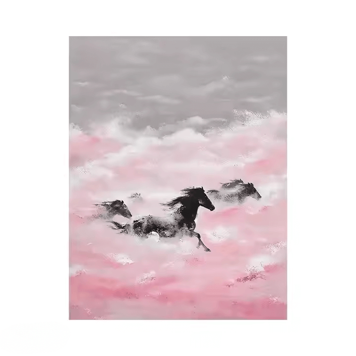 Sous les nuages rougissants, ils courent