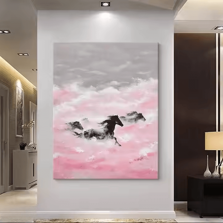 Beneath the Blushing Clouds They Run - Hand Painting