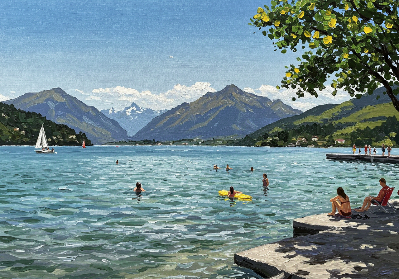 Sailboats and Swimmers