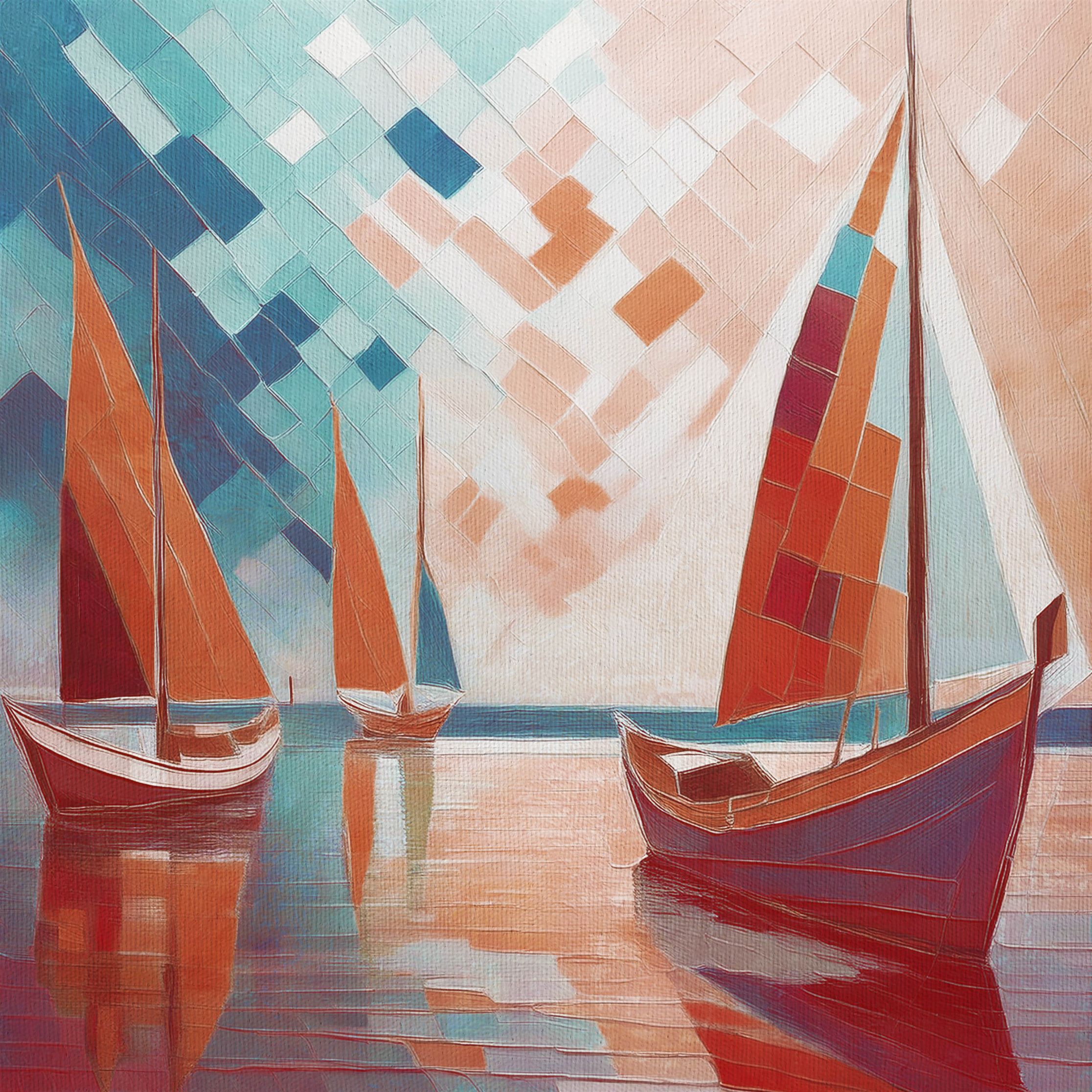 Scarlet Sails 2 Seascape Oil Paintings