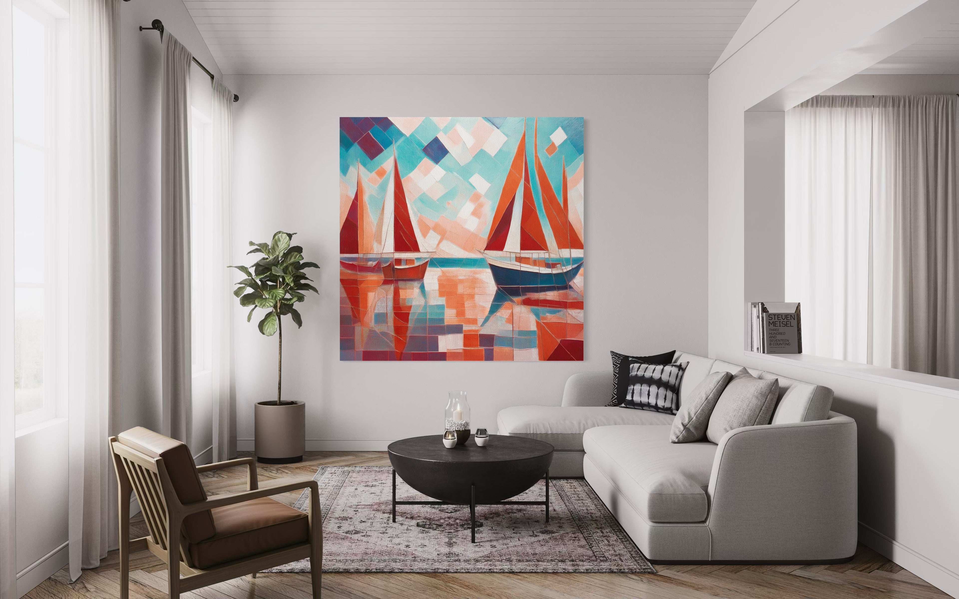 Scarlet Sails 3 Seascape Oil Paintings