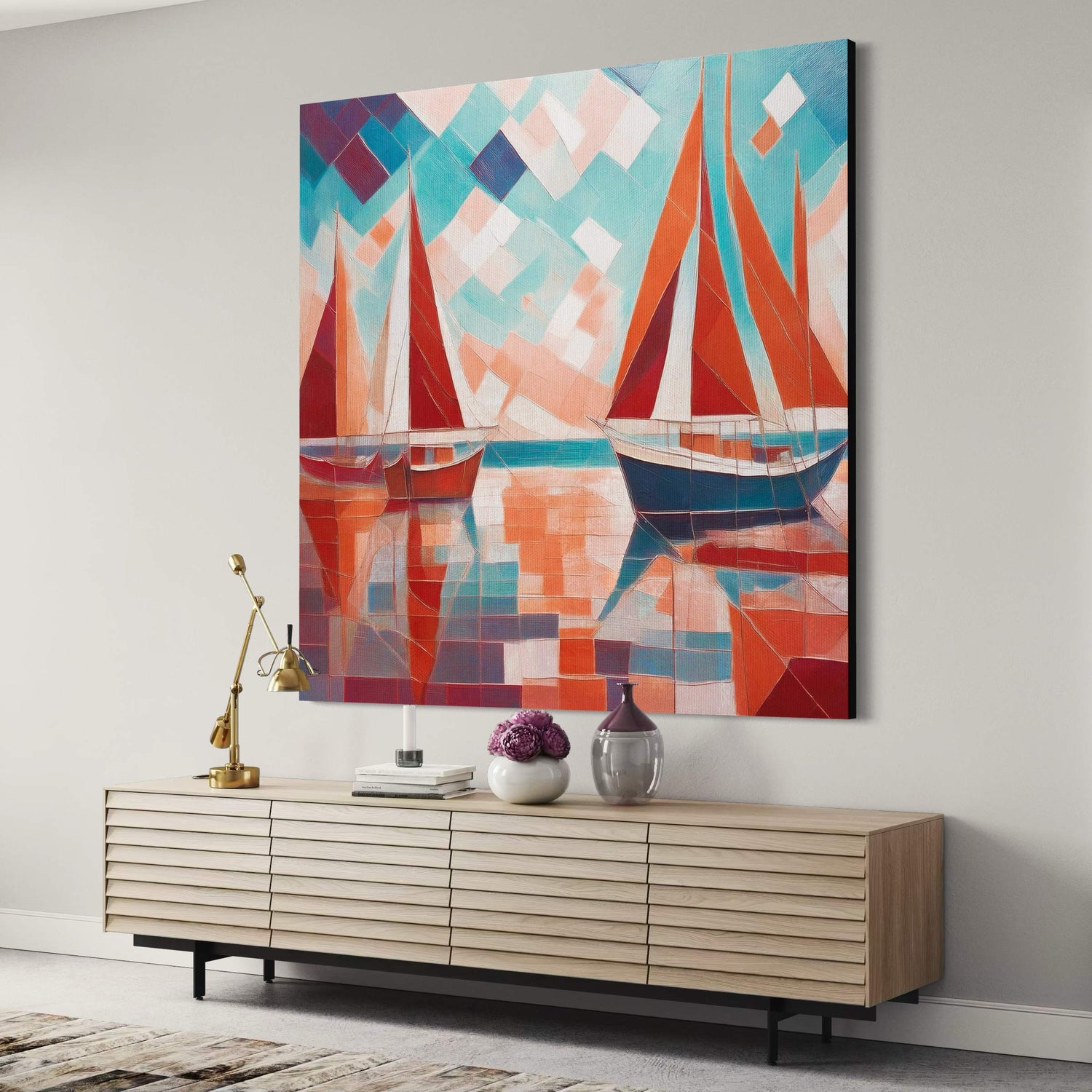 Scarlet Sails 3 Seascape Oil Paintings Nuovi arrivi