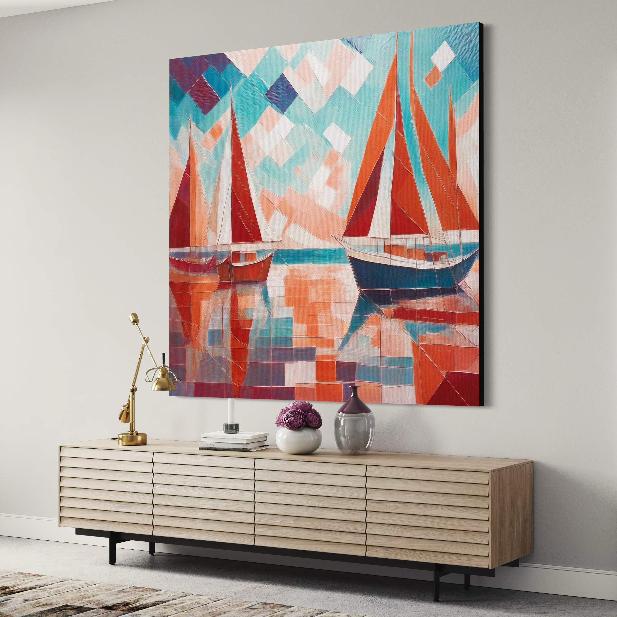 Scarlet Sails 3 Seascape Oil Paintings