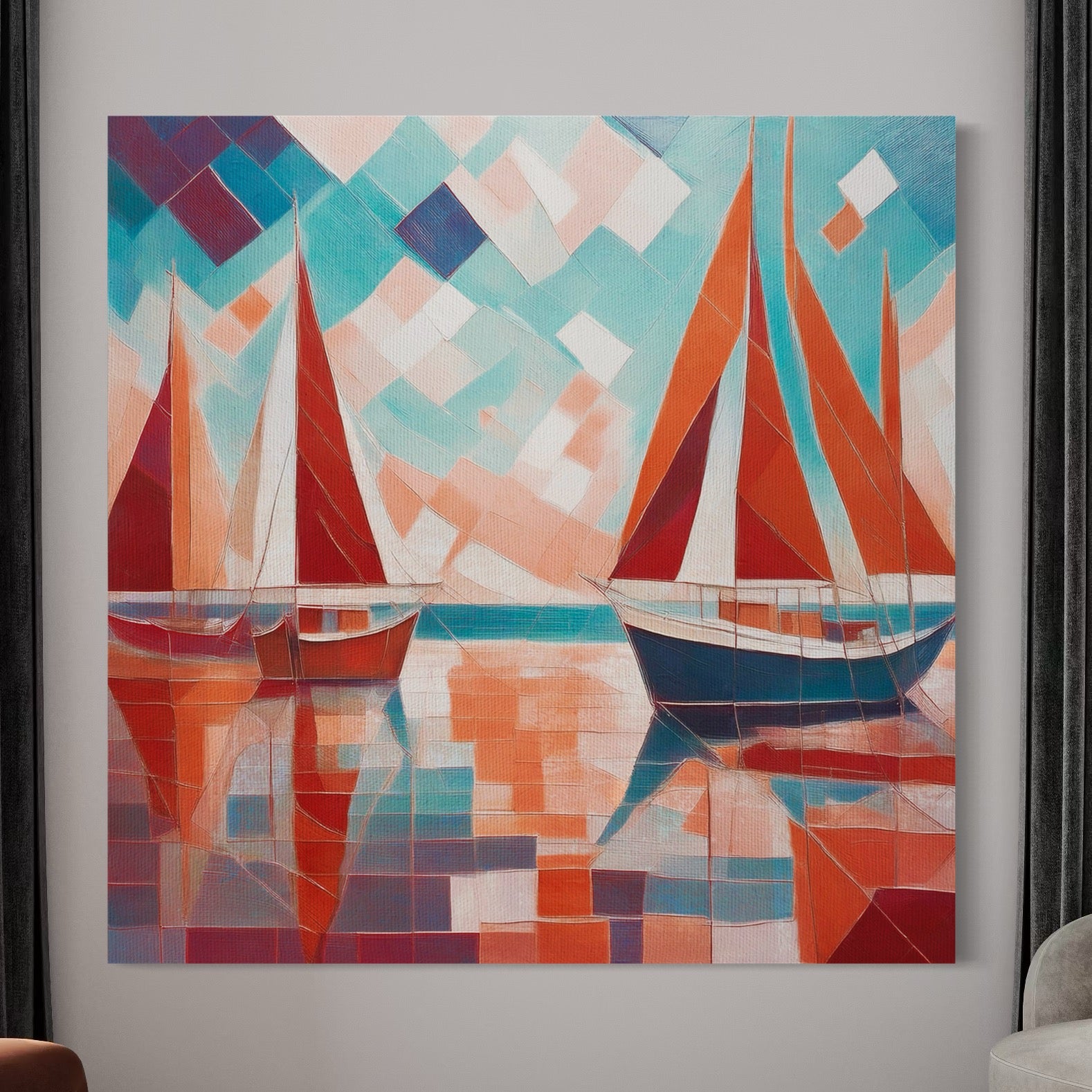 Scarlet Sails 3 Seascape Oil Paintings