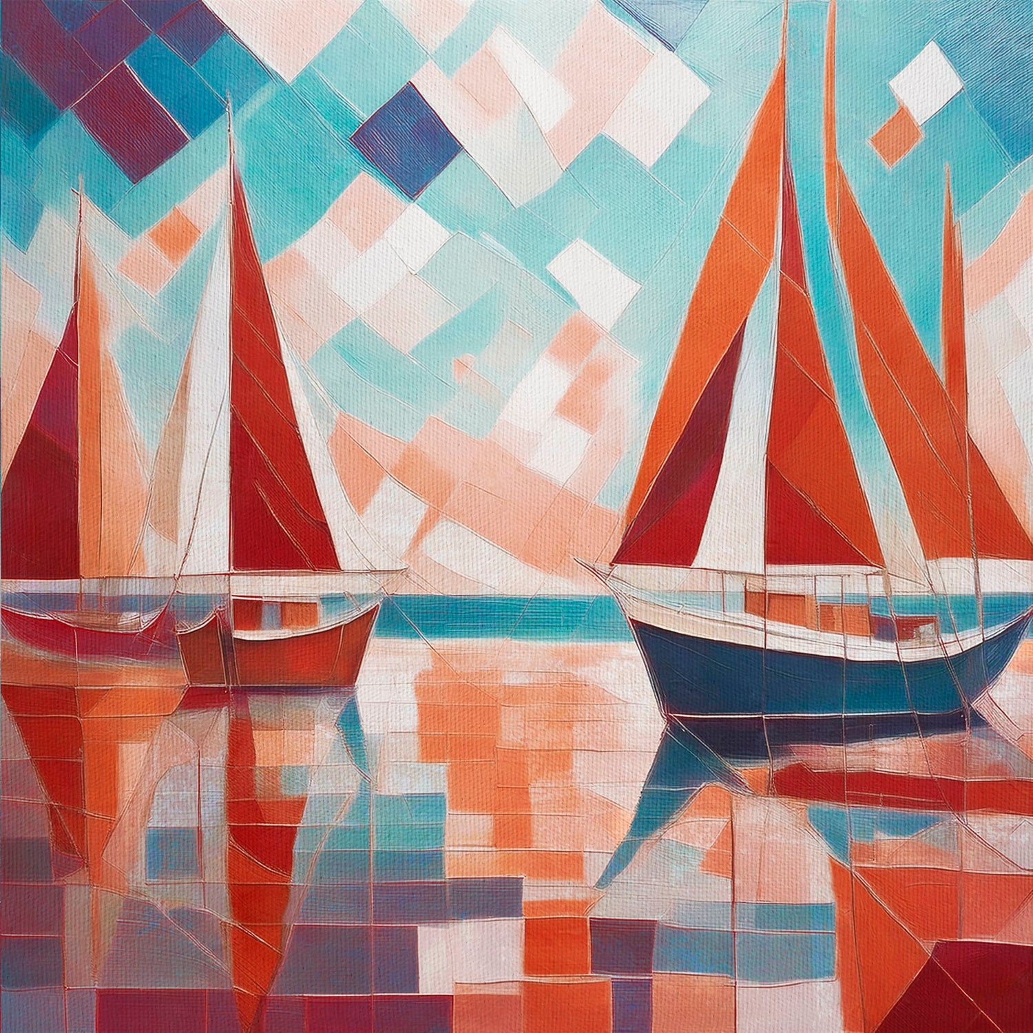 Scarlet Sails 3 Seascape Oil Paintings Nuovi arrivi