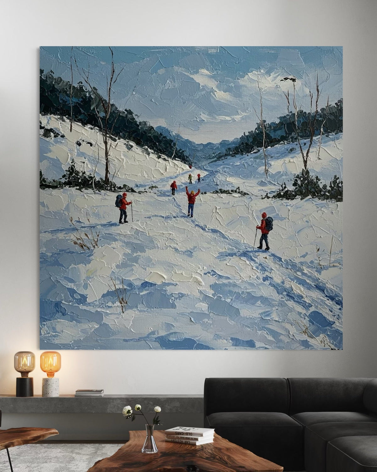 Snowy Valley Path - Hand Painting