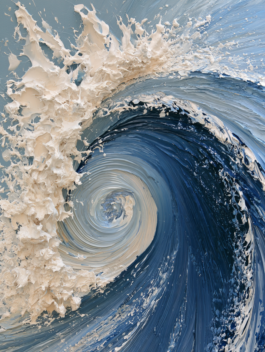 The Dramatic Blue Textured Wave
