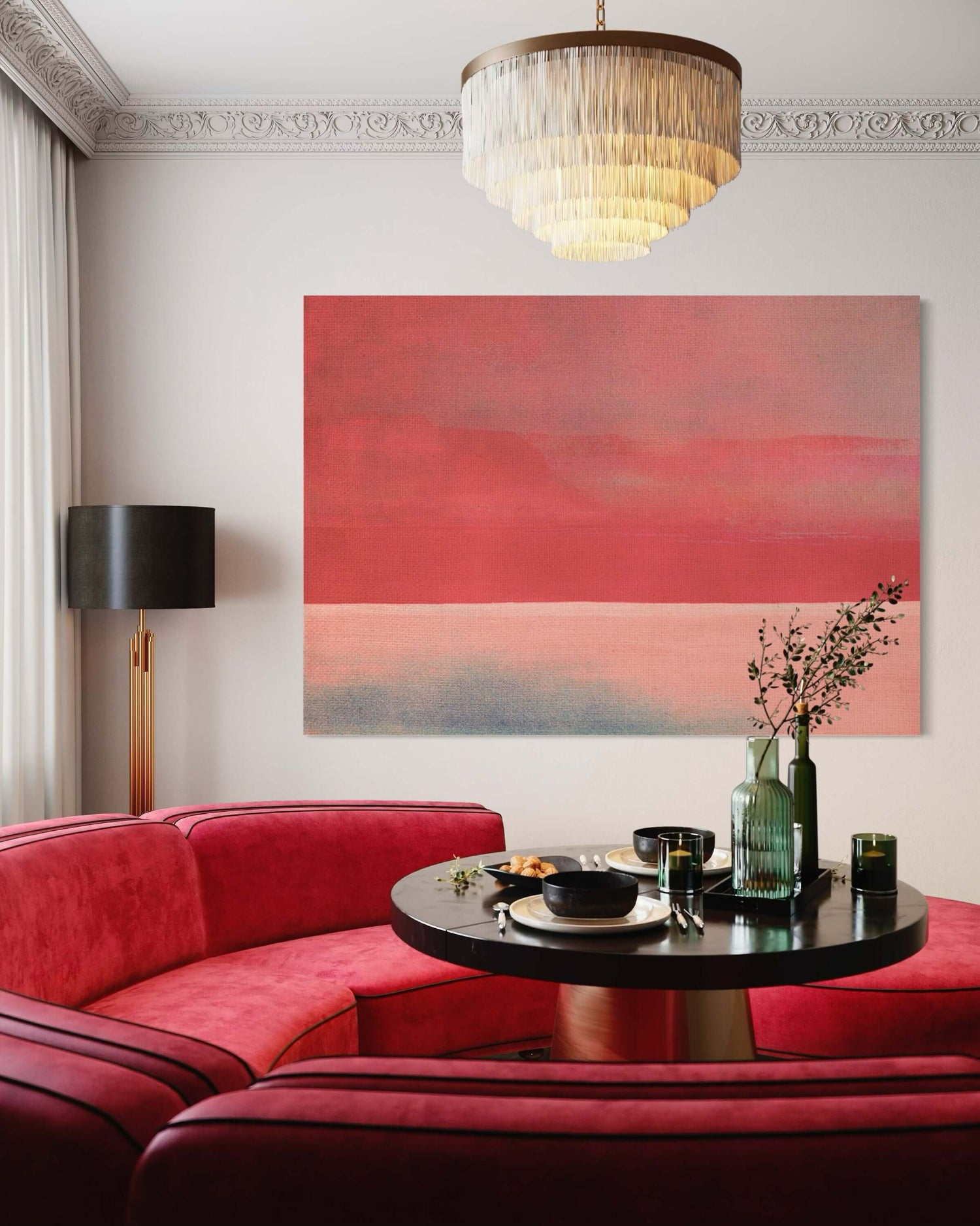Thin Line 01 Pink Wall Art