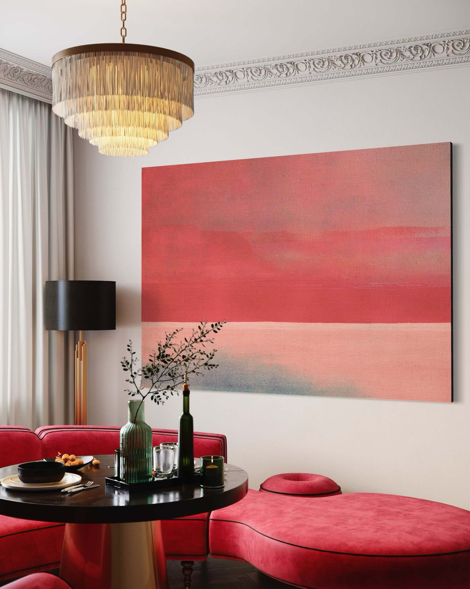 Thin Line 01 Pink Wall Art