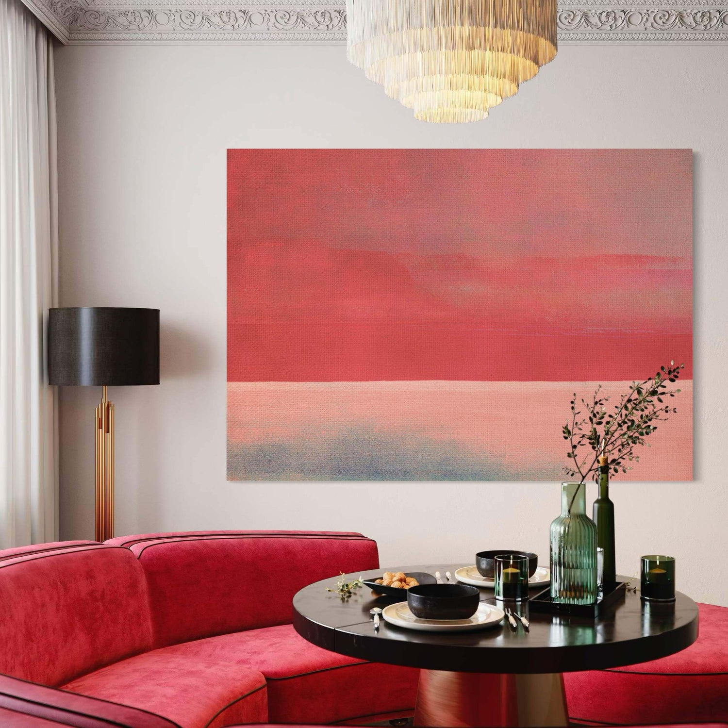 Thin Line 01 Pink Wall Art