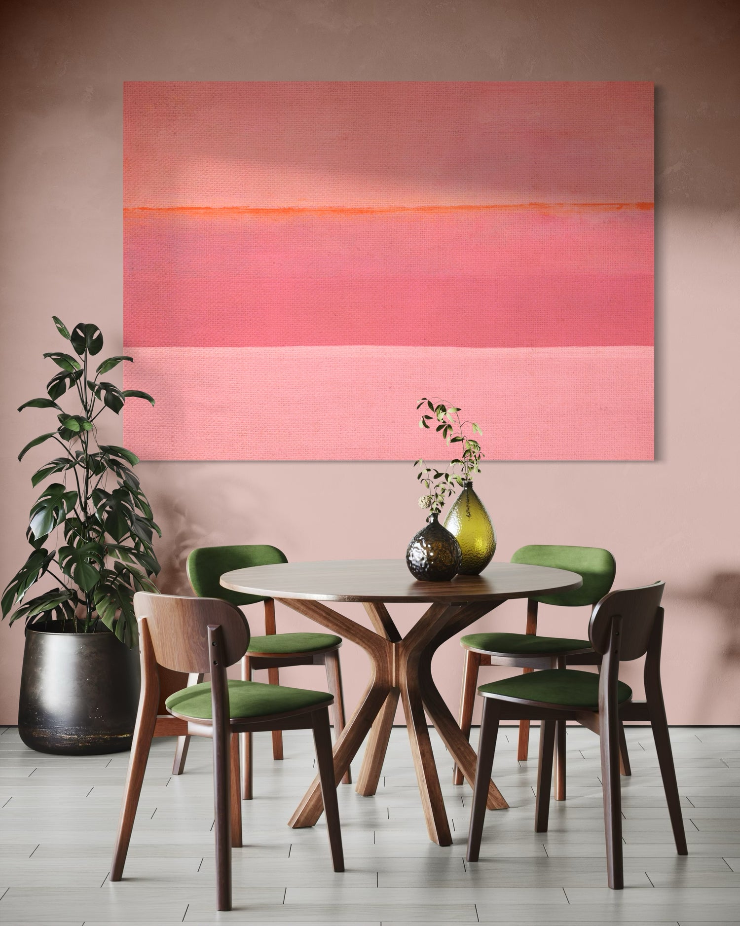Thin Line 03 Seascape Oil Paintings Pink Wall Art