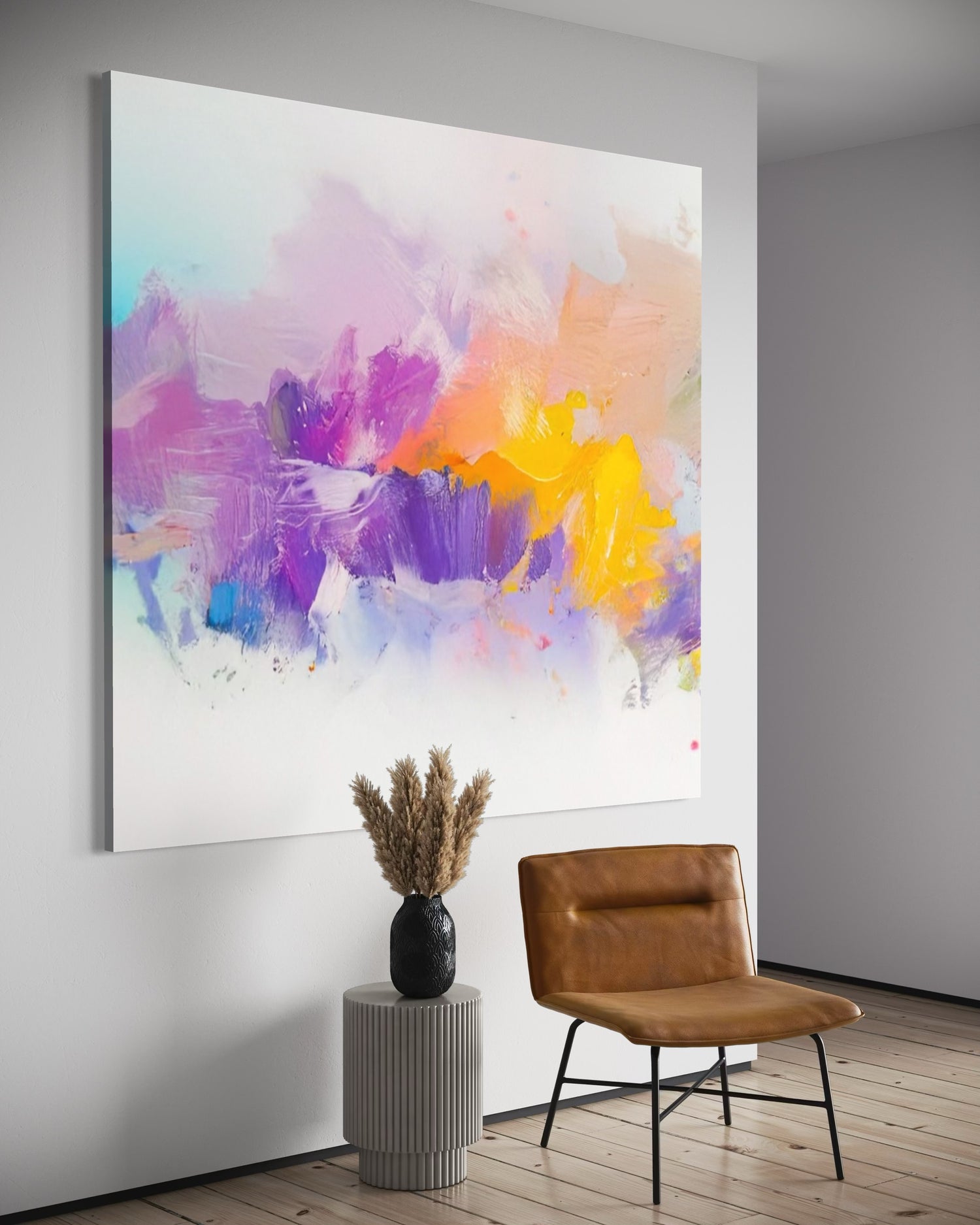 Violet and Ochre Reverie Art mural tendance