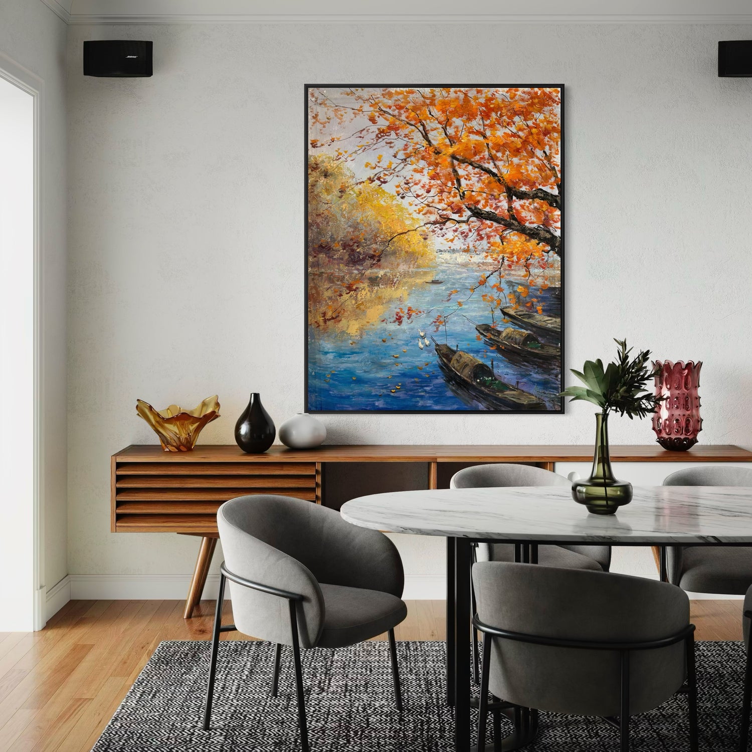 When Autumn Touched the Riverbanks Lounge Wall Art
