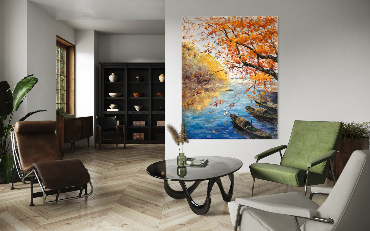 When Autumn Touched the Riverbanks Lounge Wall Art
