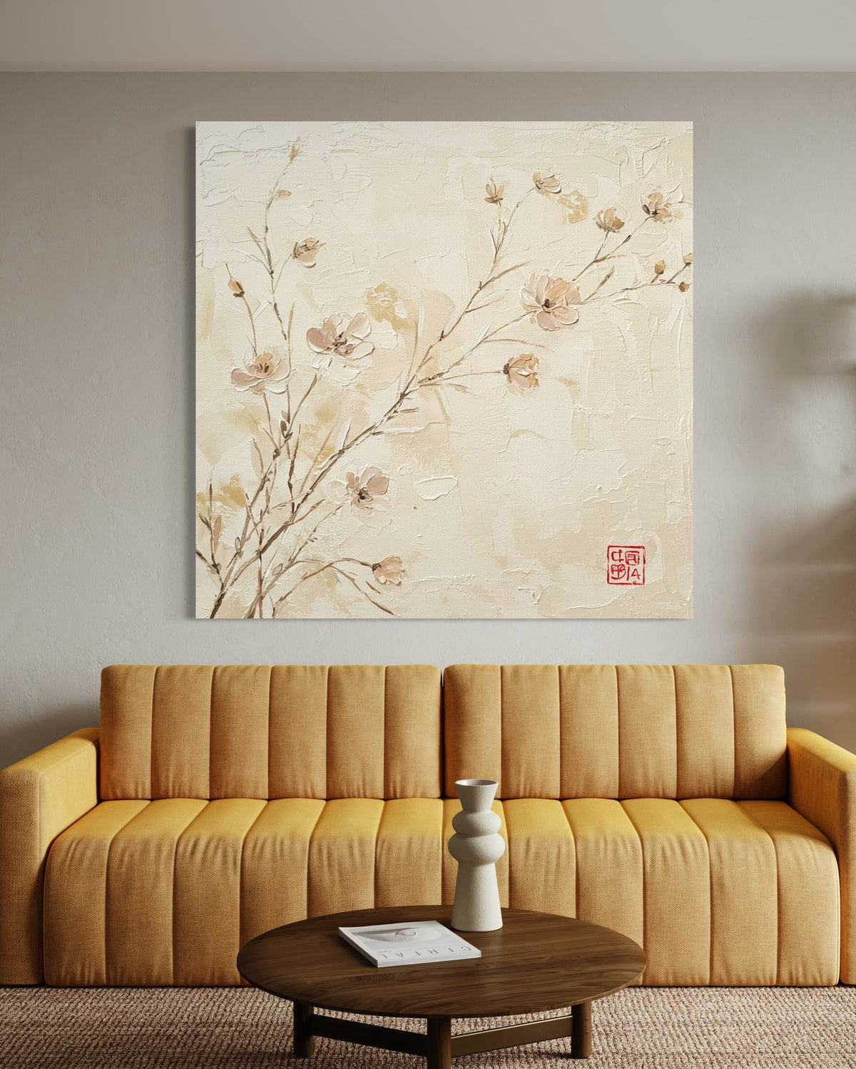 Zen Blossom Serenity - Hand Painting