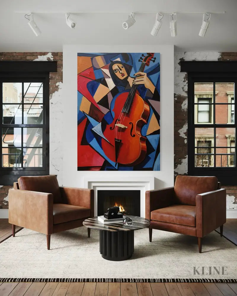Abstract Cello - Hand Painting