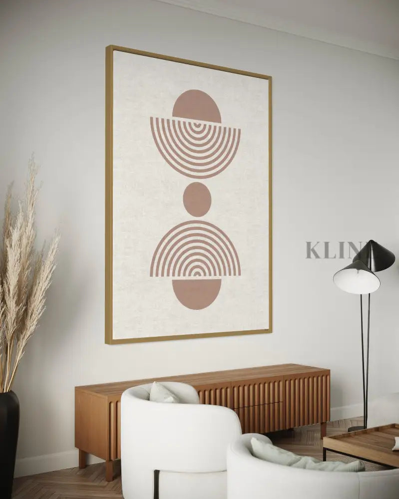 Arch and Circle Abstract Beige - Hand Painting