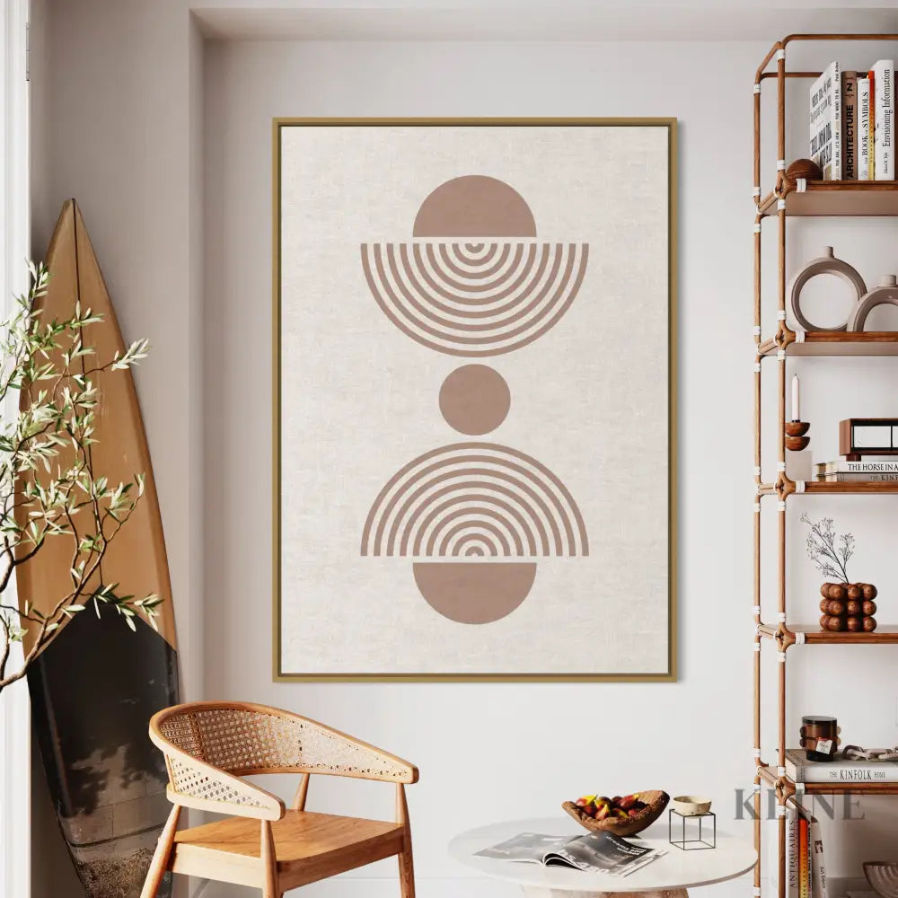 Arch and Circle Abstract Beige - Hand Painting