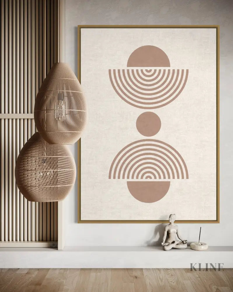 Arch and Circle Abstract Beige - Hand Painting