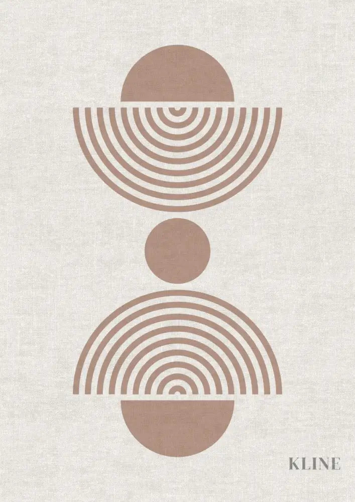 Arch and Circle Abstract Beige - Hand Painting
