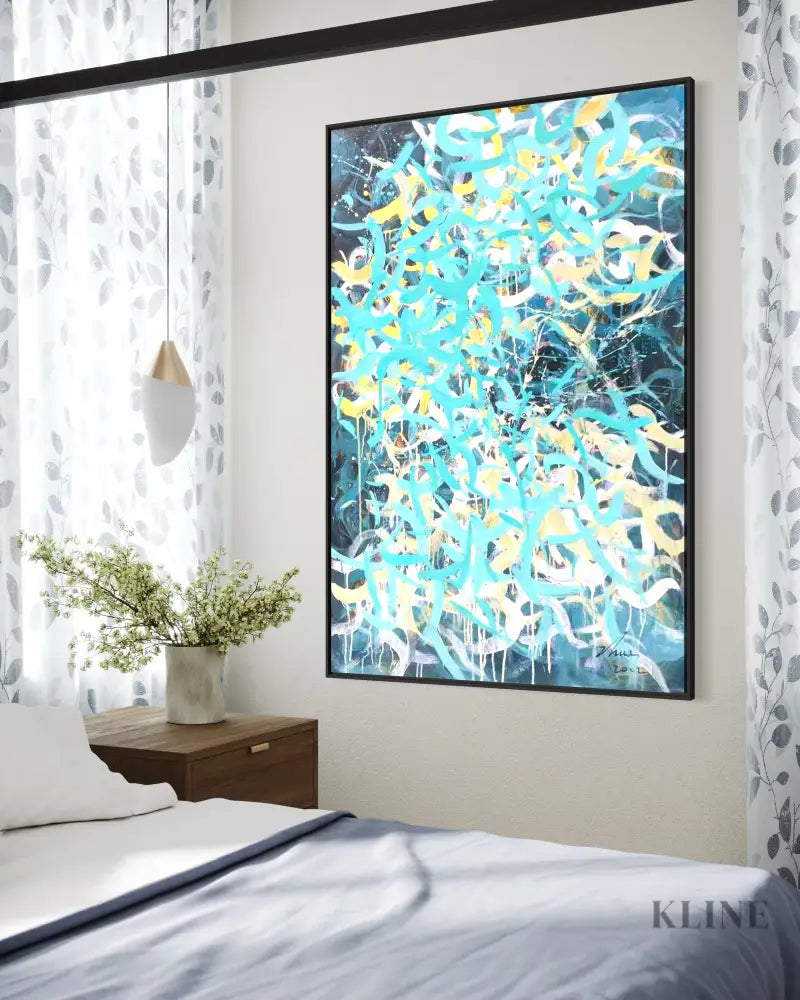 Azure and Sunlight Velocity - Hand Painting